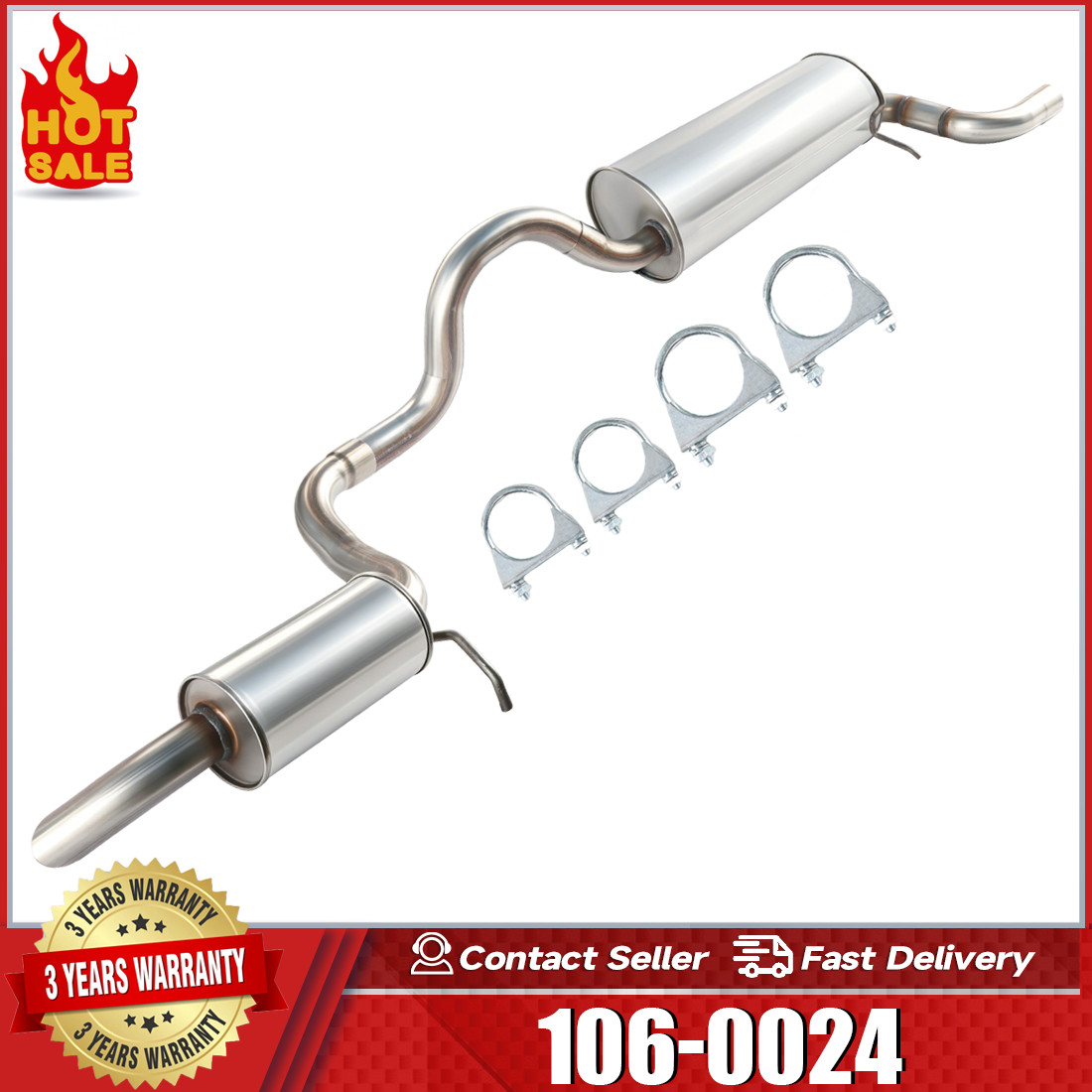 Muffler Resonator Exhaust System for Chrysler Town & Country 2008 2009 2010