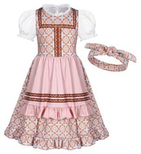 Girls Pioneer Costume Floral Colonial Prairie Dress for Kids size 3-10