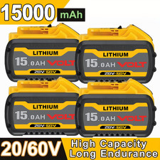 4 Pack 15.0Ah 20V/60V FlexVolt Battery - For DEWALT DCB609 DCB612 DCB606-2 Tools