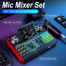 Podcast Microphone Bundle with Live Sound Card Audio Mixer - G10-BM800
