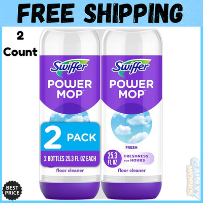 Swiffer Power Mop Floor Cleaning Solution Fresh Scent Floor Cleaner,25.3 oz, 2x.