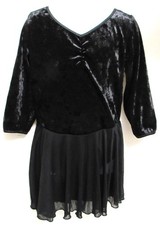 Danskin Leotard with Skirt Girl's Large 10/12 Glitter Black Velvet Ballet