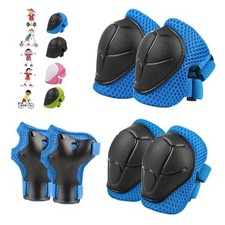 6PCS Kids Protective Gear Set, Knee Pads for Kids 3-14 Years S 3-10years Blue