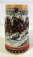 Anheuser Busch Budweiser Stein Crossing a Country Bridge 1988 Collectors Series