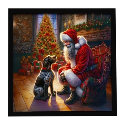 Carolines Treasures DAC4116MFP88 8 x 8 in. German Wirehaired Pointer & Santa ...