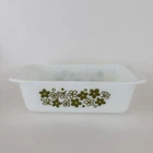Vintage Pyrex #913 Spring Blossom Crazy Daisy Bread Loaf Pan Green 8.5”x4.5”