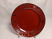 Richard Ginori antiker Teller rotbraun Silberauflage antico Piato argento