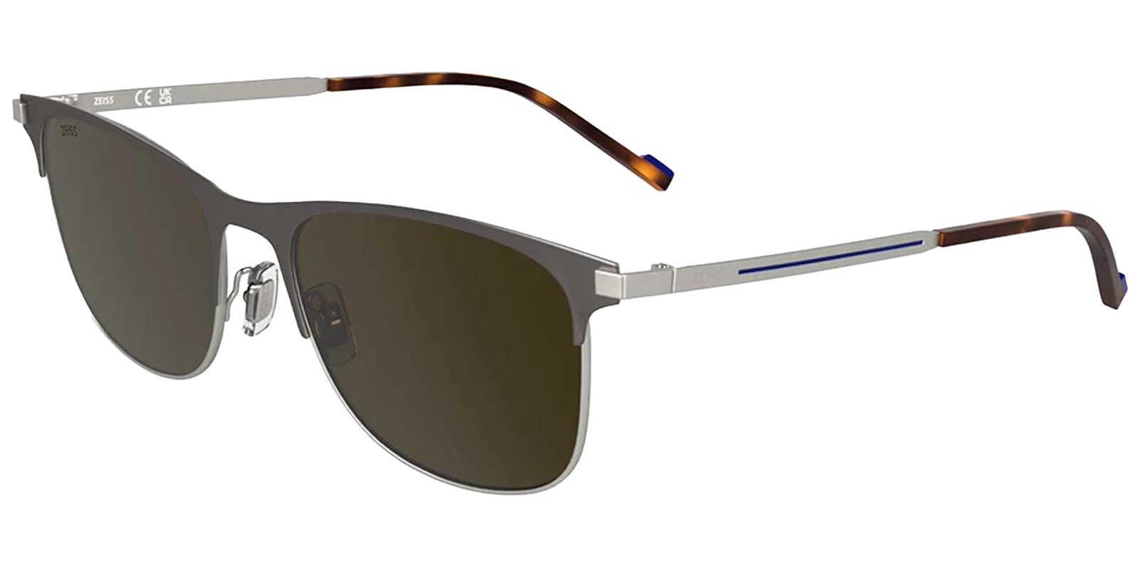Zeiss Men's Soft Square Browline w/ Tortoise Tips - ZS25163S