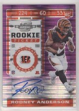 2019 Contenders Optic FOTL Purple Pulsar Prizm 20/21 Rodney Anderson Auto fm0