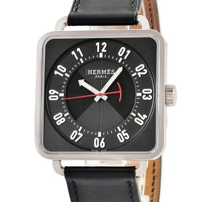 HERMES Carre Ash TI2.710 W045777WW00 Men's Automatic 38mm Black Watch #HD566