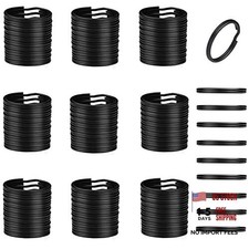 100pcs 15mm Key Ring Keychain Metal Black Round Split Key Black 15mm 100pcs