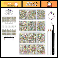 Flatback Rhinestones Mixed Sizes 8300pcs Crystal AB Crafting Gems for DIY Projec