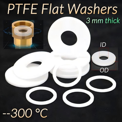 #ad 3MM THICK WHITE PTFE HIGH TEMP FLAT RING WASHER SEAL GASKETS 6mm 219mm ID $223.18