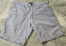 Banana Republic Shorts Mens 32 Blue Flat Front Chinos Aiden Mid 9"