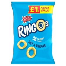 Golden Wonder Ringos Salt & Vinegar Crisps  Pack of 18 x 40g