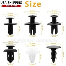 100Pcs+4 Tools Bumper Clips Fender TRIM Push Pin Rivet Fastener Panel For Nissan