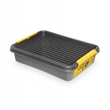 1502 Scatola Portaoggetti Grafite 6L Giallo Clip Resistente Durevole