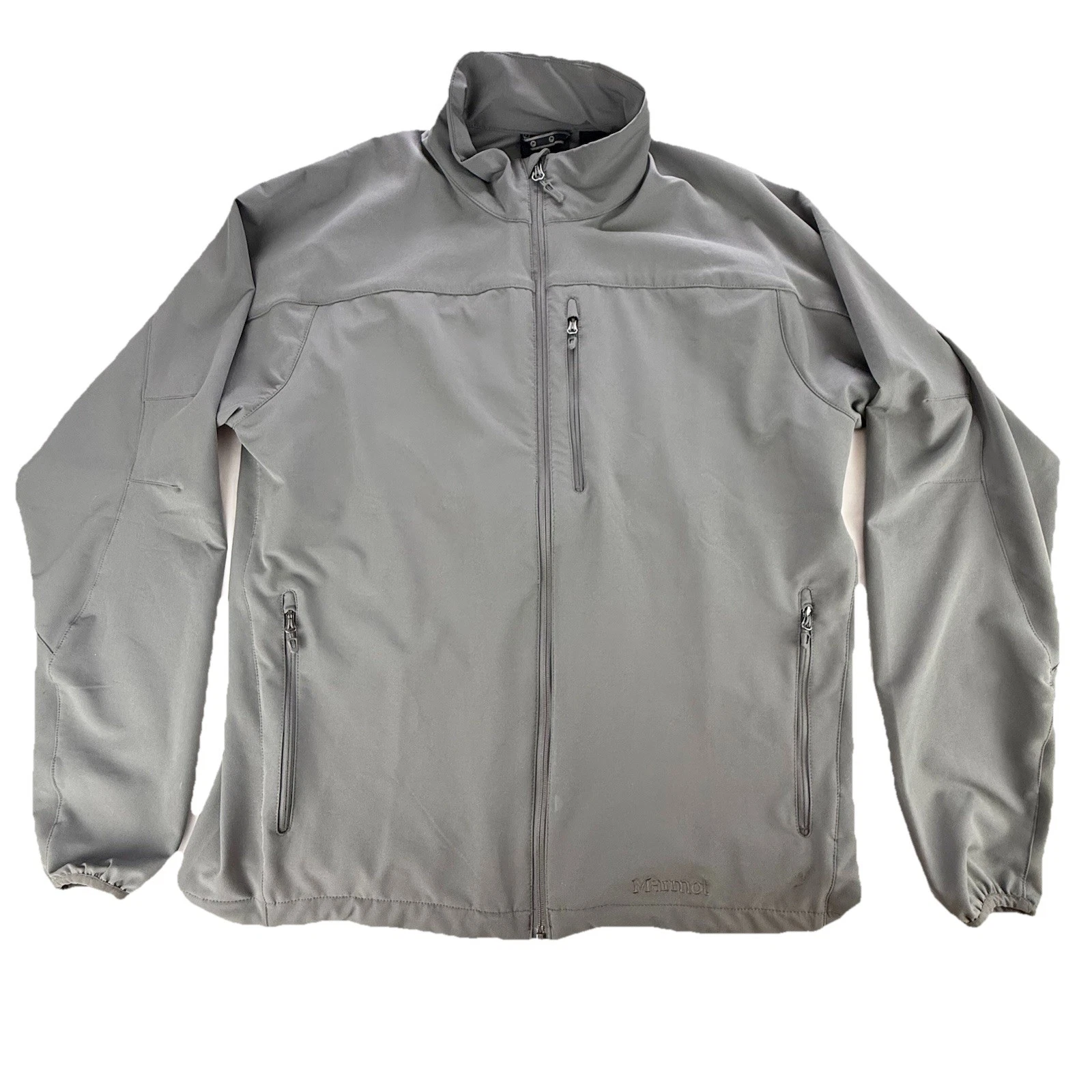 Marmot Tempo Softshell Jacket Mens XL Gray Windbreaker Lightweight Full Zip