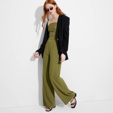Women's Wild Fable Olive Tube Jumpsuit Wide Leg XS New With Tags