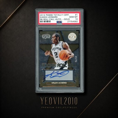 2012-13 Panini Certified Rookie Gold Auto Kawhi Leonard PSA 10 02/25 Jsy# 1/1