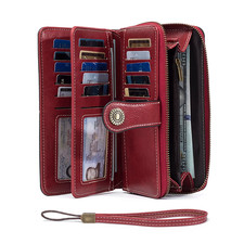 Rfid Anti-Theft Wallet for Men and Women, European and American Retro Leather Lo