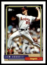 1992 Topps Jim Abbott California Angels #530