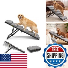 Veehoo Dog Ramp for Bed Couch Foldable Pet Stairs Large Dogs 17-23 inch