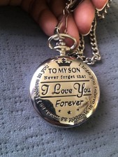 Pocket Watch to Son I Love You Gifts from a Mom Dad Birthday Christmas Gift