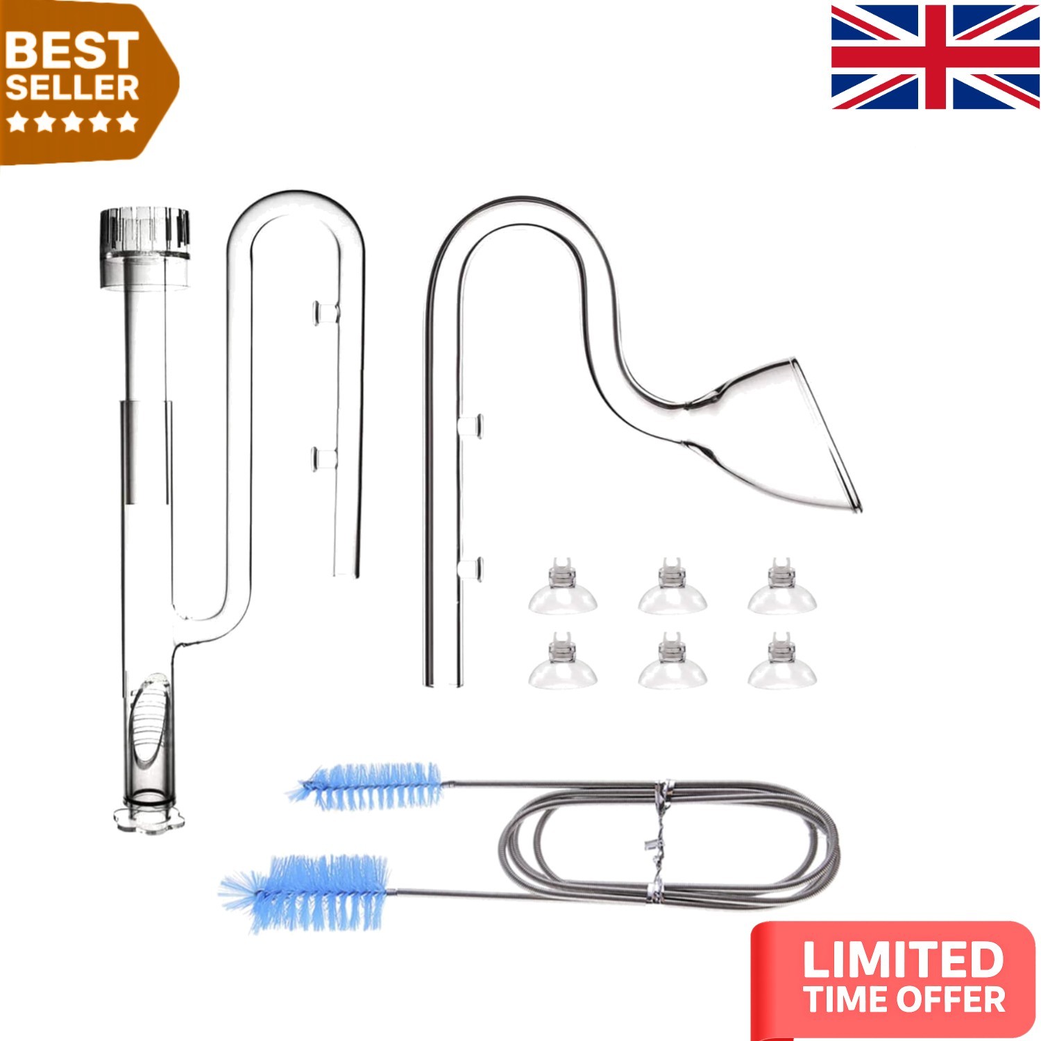 High-Quality Borosilicate Glass Aquarium Lily Pipe Set - Inflow & Outflow