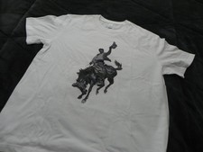 Vintage style cowboy rodeo white T shirt Men's Large