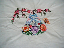 pair vintage embroidered pillow shams pillow cases southern belle flowers