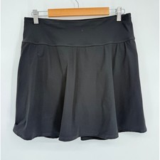 L.L. Bean Womens Swim Skirt Black Performance Stretch Size 16