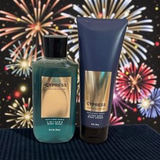 Bath  Body Works CYPRESS Men's Collection Ultra Shea Body Cream and Body Wash