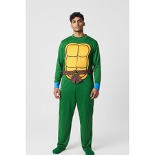 Spirit Halloween TMNT Leonardo Costume Adult SM/MD Jumpsuit Mask Shell Set