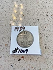 1939 Walking Liberty Half Dollar--VF-Free Shipping