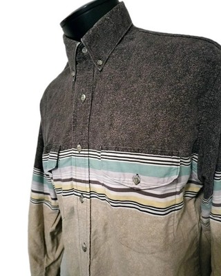 VTG Wrangler Western Shirt Mens Large Striped Aztec Southwestern Color Block USA