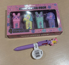 Smiggle Unicorn Themed  Highlighters And Multicoloured Pen