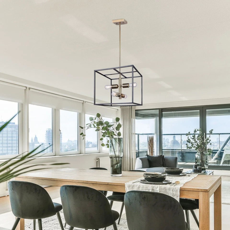 Zelda, спецификация ICH2012B04BKG15, MBK + GD цвет, 4 Lt 15 дюймов ширина стержень люстра, - Изображение 2 из 3