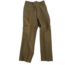 Vintage Wool Military Pants Button Fly Trousers 1943 WW2 Mens 29x31 Army Green