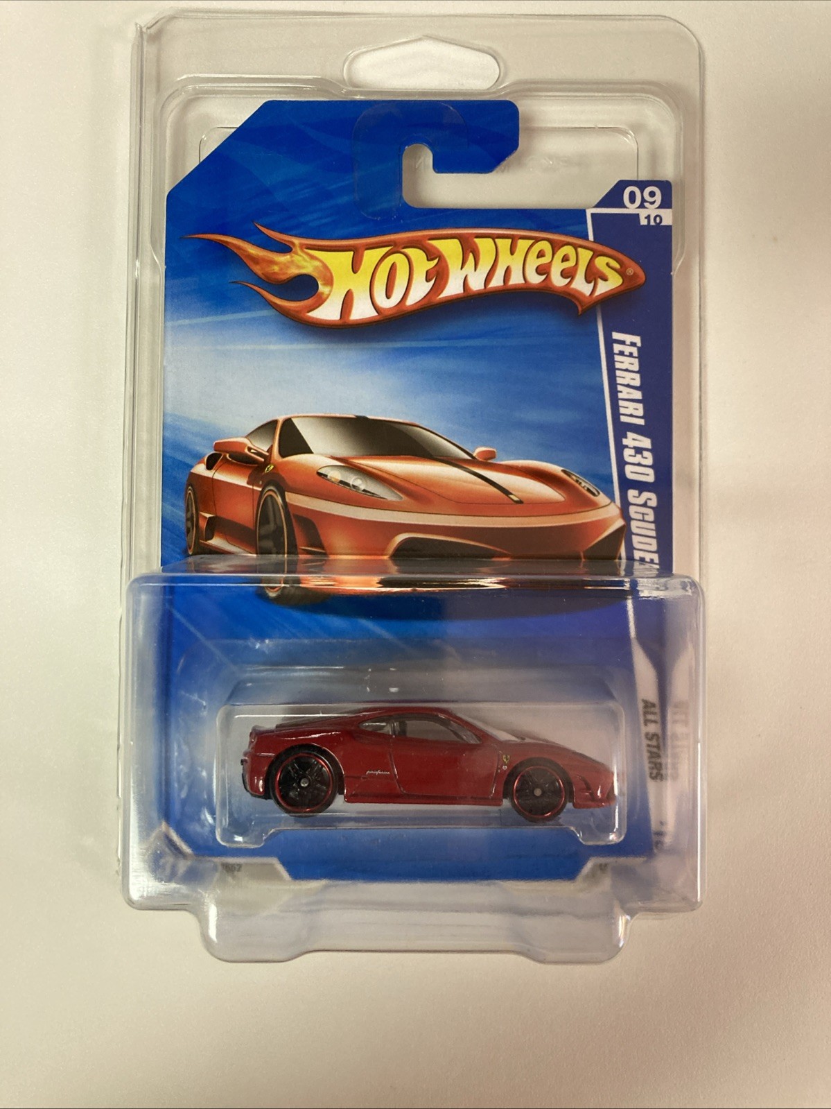 HOT WHEELS 2010 ALL STARS FERRARI 430 SCUDERIA WALMART DARK RED VARIATION XRARE