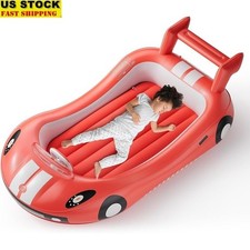 Inflatable Kids Bed Toddler Travel Bed W/ Safety Sides  Hand Pump Included New