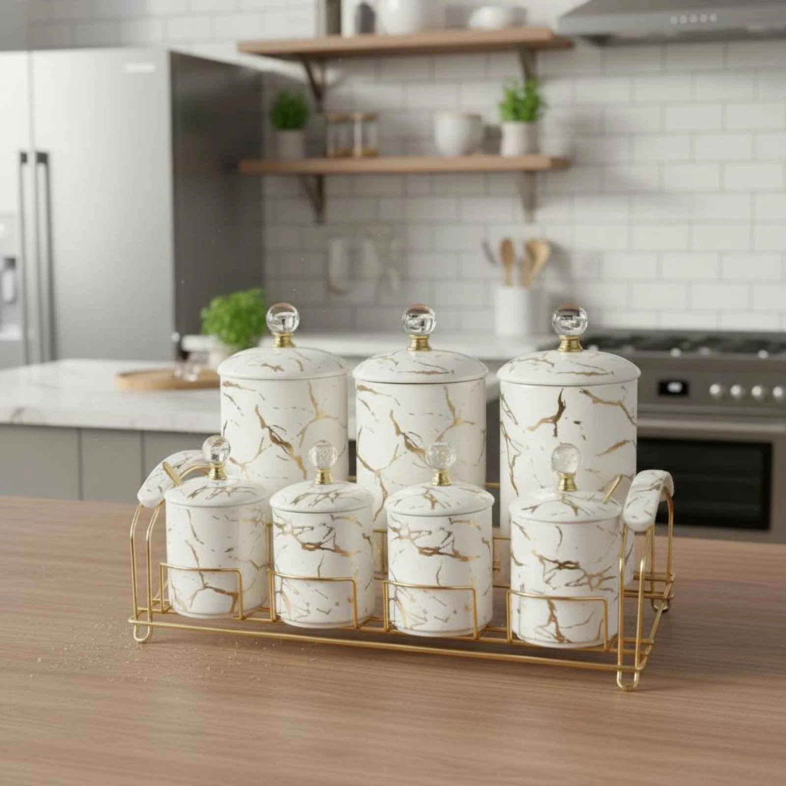 7 Pieces Kitchen Canister Set Lustrous Finish Sealed Storage Canisters
Opens in a new window or tab