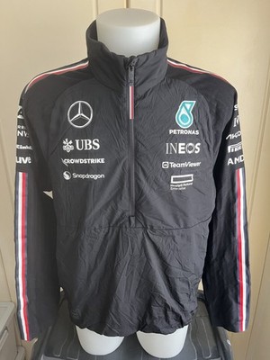 MERCEDES AMG PETRONAS F1 TEAM ISSUE 1/2 ZIP JACKET MENS LARGE HILFIGER 2024
