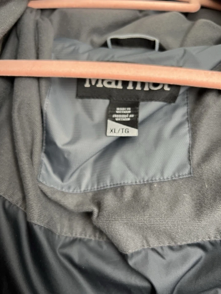 NWOT Marmot Shadow Mens S Down Jacket Steel Onyx Blue Ski Snow RECCO MSRP $350 - Image 3 of 4