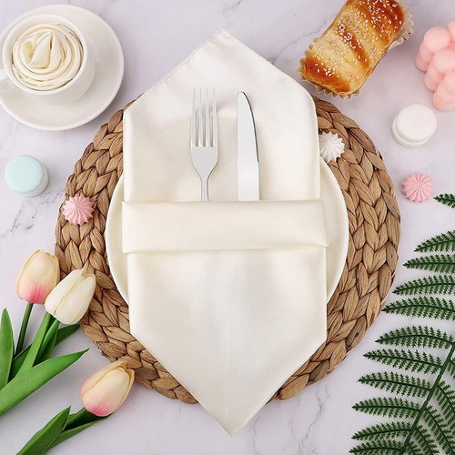 12X Restaurant Cloth Napkins 43X43cm Dinner Napkins For Party Wedding Decor - Picture 4 of 30