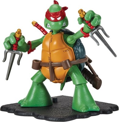TMNT Raphael Classic Sketch Turtle Figure Green Plastic Cartoon 4''