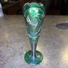 Vintage Fenton Pinwheel Vase Carnival Iridescent Green