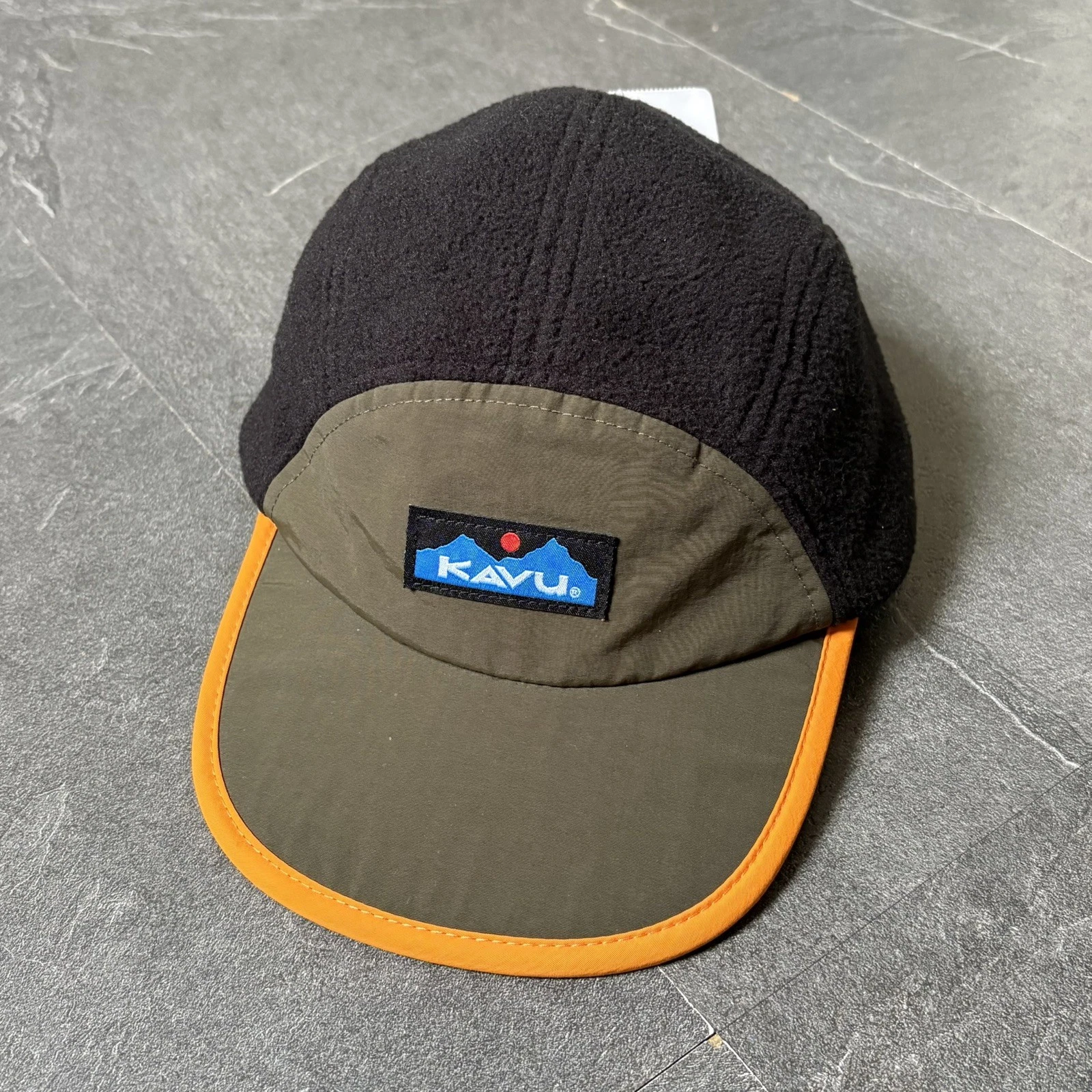 KAVU Klamath Fleece Cap One Size New NWT Black Yellow Khaki Green Hat Hiking