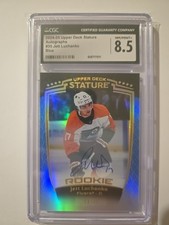 Graded CGC - Jett Luchanko Rookie Auto #'d /25 - NHL UD Stature Blue 2024-25 