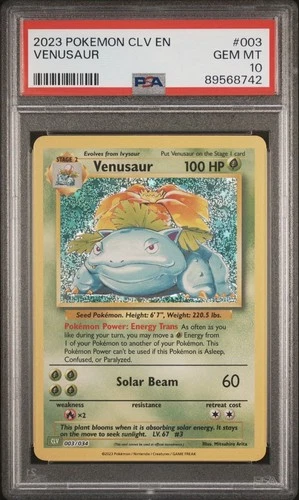 2023 POKEMON CLV-CLASSIC VENUSAUR & LUGIA EX DECK #003 VENUSAUR PSA 10